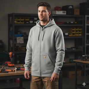 Carhartt Flame Resistant Force Hoodie Men’s M Tall Gray Loose Fit Full Zip NWT